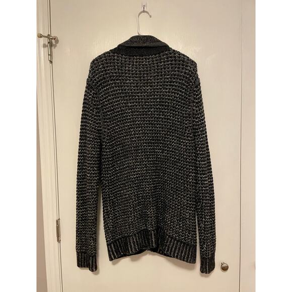Rag & Bone Neiman Marcas black gray wool Cardigan sweater pockets button Large - Picture 2 of 8